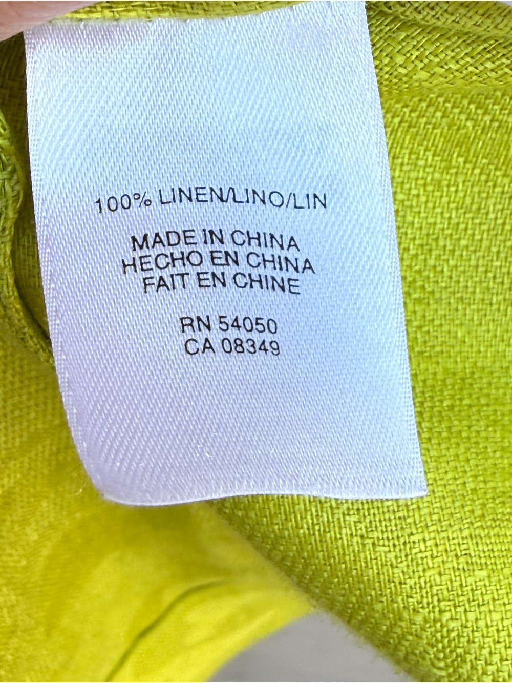 Jones New York Bright Lime Green Linen Blend Blazer 10 - Picture 5 of 8